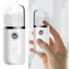 Portable Nano Ionic Facial Steamer for Deep Cleaning and Moisturizing - Mini Mist Sprayer for Makeup Support and Spa Day Kit - for Professional and Home Use - white