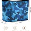 Blue Camo Makeup Bag for Women Portable Travel Toiletry Pouch, PU Leather Cosmetic Bag with Zipper