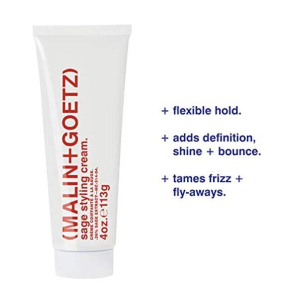 Malin + Goetz Sage Styling Cream, Anti Frizz Hair Product For All Hair Types & Textures, Lightweight Frizz Control & Shine, Hair Styling Cream, Vegan & Cruelty Free