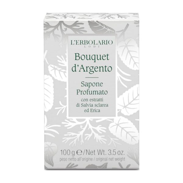LErbolario L'Erbolario Perfumed Soap, Silver Bouquet, 3.5 oz - Bar Soap - With Heather and Sage Extracts - Citrus Aromatic Scent - Moisturizing - Cruelty-Free
