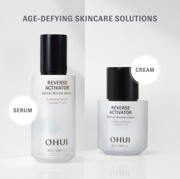 O HUI Reverse Activator Retinol Fine Wrinkle Cream | Korean Skin Care | Comfortable Retinol Cream for Face | Minimal to no irritation | Peptide | Wrinkles Visibly Reduced by 42% in 8 Weeks