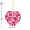 Christmas Ceramic Heart Pendant Decoration for Tree Hanging in Festive Season Pink Hearts Prints
