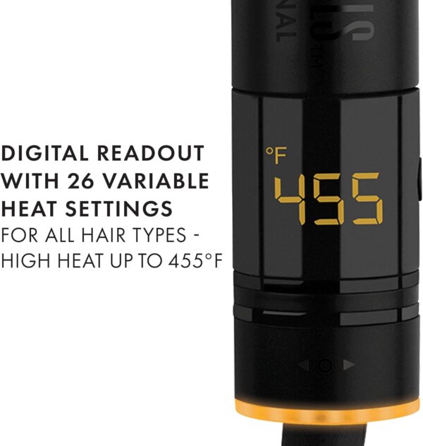 Hot Tools Pro Artist Black Gold Digital Salon Hair Curling Iron | Medium Loose Curls and Tousled Waves, (1-1/4 inch)