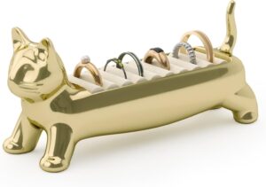 Umbra Cat Ring Holder - Gift for Cat Lovers - Jewelry Storage, Brass