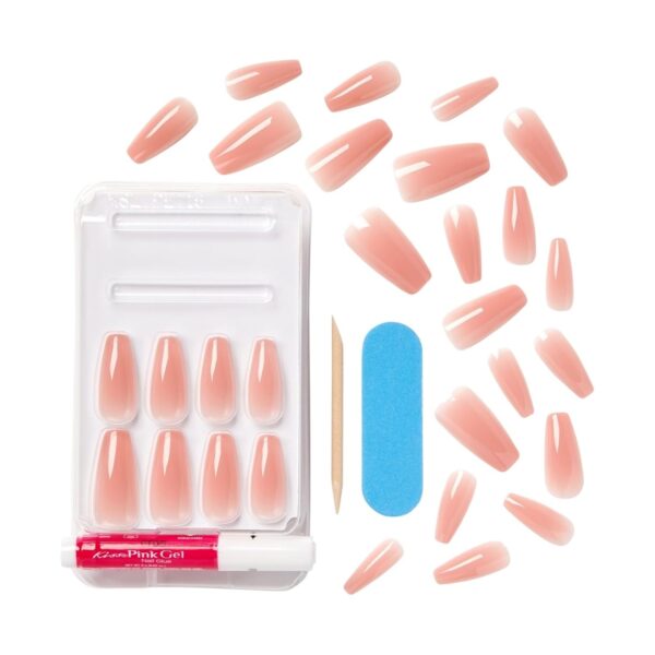KISS Bare But Better TruNude Fake Nails Nude Nail Shades Manicure Set, 'Nude Glow', 28 Chip Proof, Smudge Proof Glue-On Nails