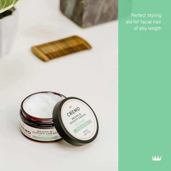 Cremo Beard & Scruff Cream, Wild Mint, 4 Ounce (Pack of 1) - Soothe Beard Itch, Condition and Offer Light-Hold Styling for Stubble and Scruff (Product Packaging May Vary)