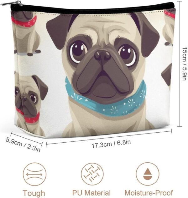 Toiletry Bag for Women Cute Pug Cosmetic Bag Portable Capacity Travel Makeup Bags with Zipper Lightweight Cute Beauty Makeup Organizer for Traveling, Accessories, Essentials
