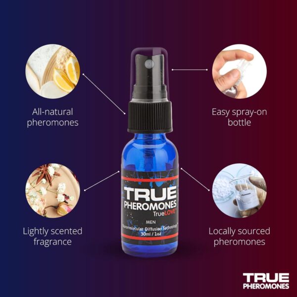 True Love Pheromones for Men, Long Lasting Pheromone Cologne to Attract Women, Premium Men’s Cologne with Advanced Formula and High Pheromone Concentration for Maximum Attraction (1 Oz Bottle)