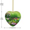 Christmas Ceramic Heart Pendant Decoration for Tree Hanging in Festive Season Flowers and Plants Prints