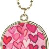 Valentine's Day Hearts Graffiti Car Hanging Ornament Pendant Rear View Mirror Accessories Interior Decor Golden-Style