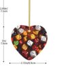 Christmas Ceramic Heart Pendant Decoration for Tree Hanging in Festive Season Games dice Set Prints