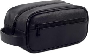 Mens Synthetic Leather Toiletry Bag Washing Shower Makeup Organizer Retro Wristlet Handbag Women Portable Cosmetic Case