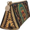 Mandala Makeup Bag Leather Pencil Case for Work Office Zippered Pen Pouch Aesthetic Pencil Storage Bag Portable Coin Pouch Purse for Travel