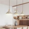 Farmhouse Style Cone Concrete Pendant Light Solid Wood Retro Cement Vintage Hanging Lamp Rustic Indoor Chandelier Lighting E26/27 Base for Kitchen Island Dining Room Living Room Cafe Restaurant