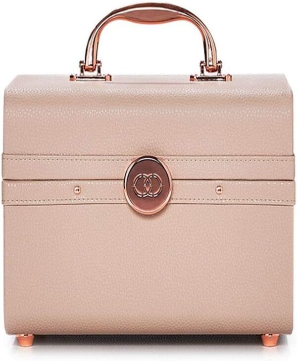 Caboodles Life & Style Small Train Case, Makeup Cosmetic Case Organizer Small Train Case,Cream White