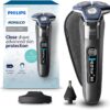 Philips Norelco Shaver 7300, Rechargeable Wet & Dry Electric Shaver with SenseIQ Technology, Pop-up Trimmer, Charging Stand, Click-on Nose Trimmer, & Travel Case, S7887/92