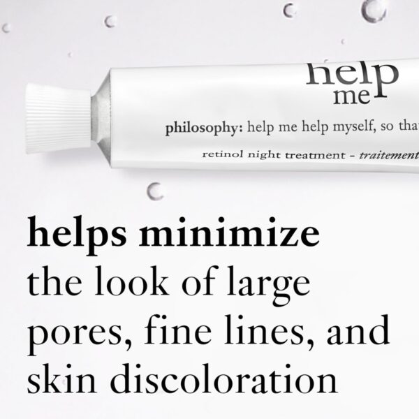 philosophy help me retinol night treatment - with vitamin C & E - promotes collagen enhancement, reduces fine lines, clears pores, improves skin tone & texture - 1 fl oz