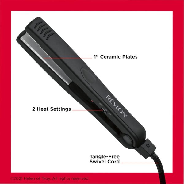 Revlon Smooth and Straight Ceramic Flat Iron | Fast Results, Smooth Styles (1 in)