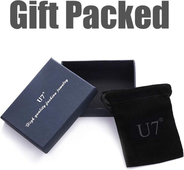 U7 Men Crucifix Cross Pendant with Chain Baptism Christian Jewelry Stainless Steel/18K Gold Antique Jesus Necklace, Gift Packed,Length 22"