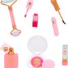 Disney Princess Style Collection Girls Trendy Makeup Tote Bag, Trendy Pretend Play Makeup Tools, Including a Face Roller, Comes with 8 Different Play Tools