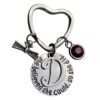 Personalized Graduation Keychain with Birthstone and Initial Charms, Custom Graduation Gift, Gift for Graduates for Women, Teens and Girls