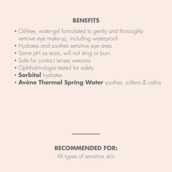 Avène Gentle Eye Make-up Remover, Oil-Free, Hypoallergenic, Non-Comedogenic, 6.7 Oz