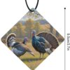 A Pair of Wild Turkeys Car Air Freshener Hanging, Long Lasting Scented Car Aromatherapy Tablets, Rhombus Fragrance Scented Cards for Vehicles, Bedroom, Wardrobe White-style