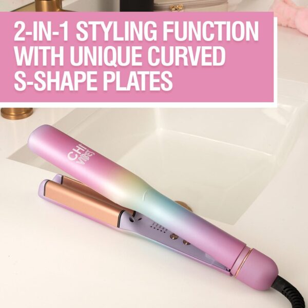 CHI Vibes Wave On Multifunctional Waver, Curling Iron Creates Long-Lasting Frizz-Free, Crimp-Style Waves & Loose Beachy Curls for All Hair Types