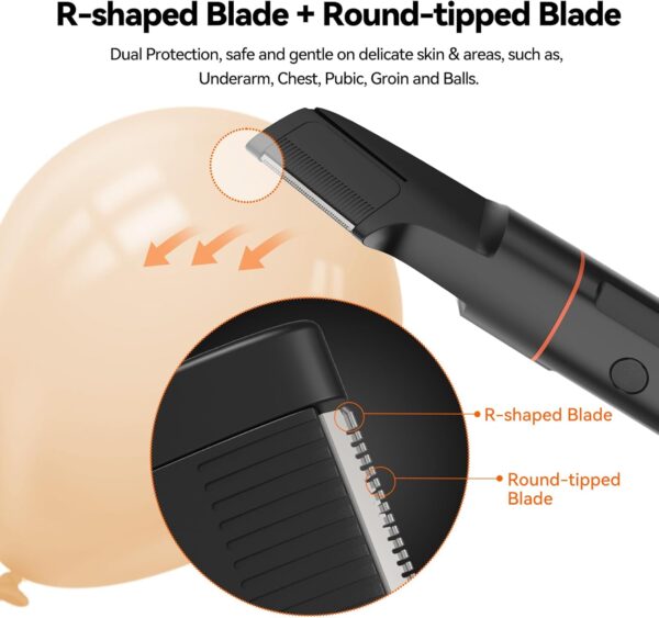 Manscape Body Hair Trimmer for Men, Waterproof Pubic, Groin & Ball Shaver, No-Nick Mens Grooming Kit with LED Display, Type-C USB Rechargeable, Guide Comb & Travel Lock