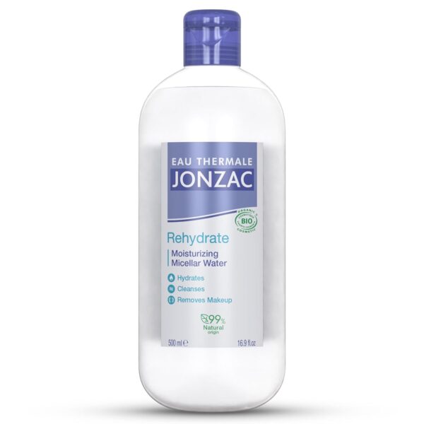 Organic Rehydrate Moisturizing Micellar Water - Gentle Makeup Remover -Leaves Skin Hydrated - Sensitive Skin Approved- Dermo Tested - 16.9 Fl Oz