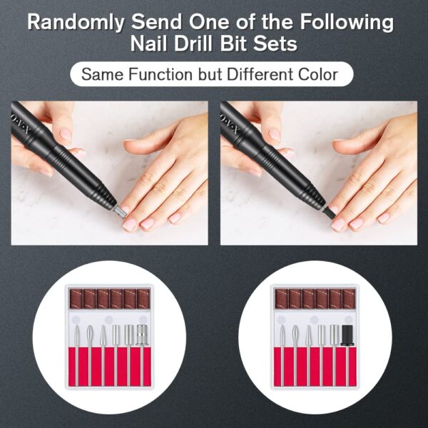 Nail Drill Kit Electric Nail File Portable Nail Drill Machine Professional Manicure Pedicure Set Polishing Shape Tools for Acrylic Gel Nails with Nail Drill Bits,Sanding Bands and Brush(Black)