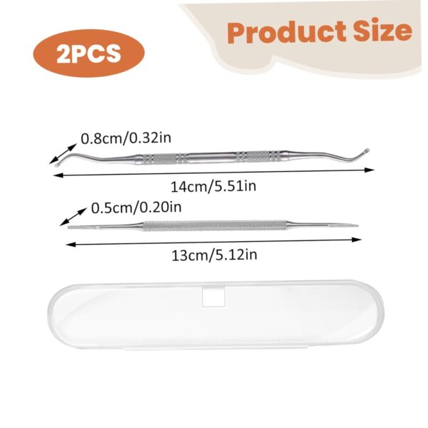 Ingrown Toenail Kit, 2Pcs Ingrown Toenail Corrector, Manicure Pedicure Tools, Stainless Steel Cuticle Remover, Double Sided Nail Cleaner Care, Nail Cleaning Brushes