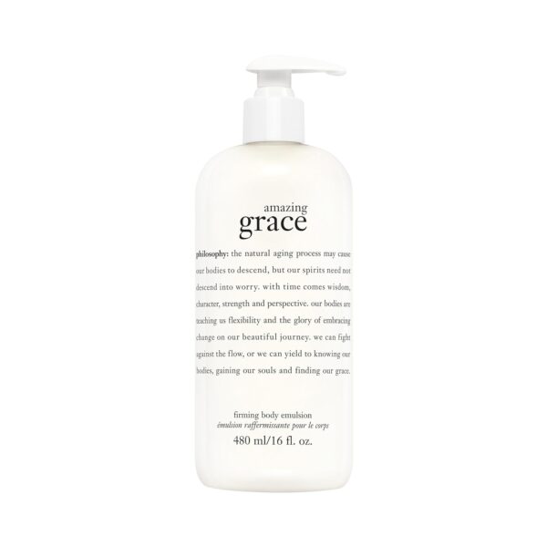 philosophy amazing grace firming body emulsion - luxury scented body lotion - formulated with shea butter for fast absorbing hydration - skin feels soft and smooth - suitable for all skin types
