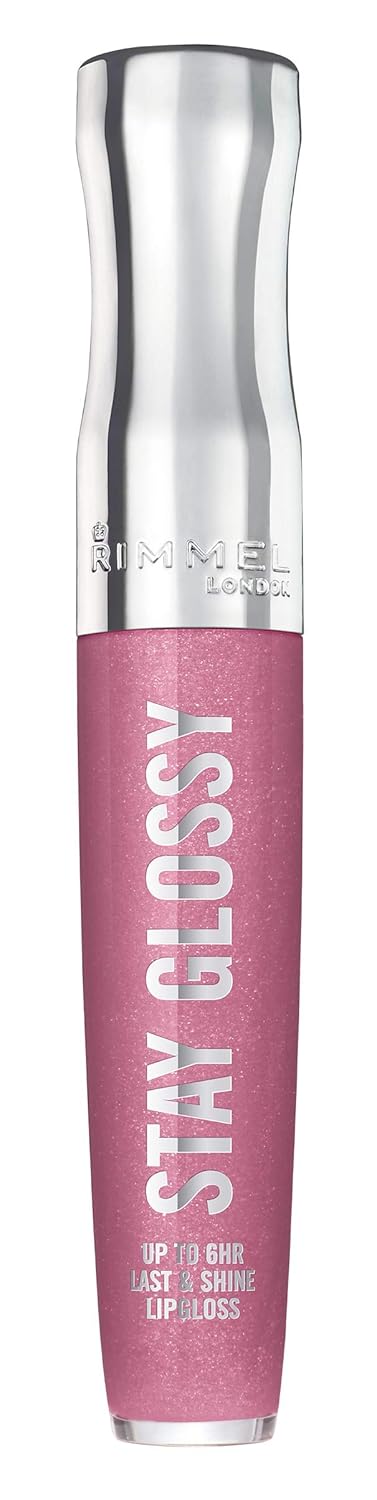 Rimmel Stay Glossy Lip Gloss - Non-Sticky and Lightweight Formula for Lip Color and Shine - 030 Cake for Breakfast, .18oz