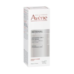 Avene Retrinal EYES Advanced 3-In-1 Eye Cream, Retinal eye cream, Powered by Retinaldehyde & Hyaluronic Acid, Helps smooth wrinkles, minimizes under-eye puffiness and dark circles, Fragrance-Free