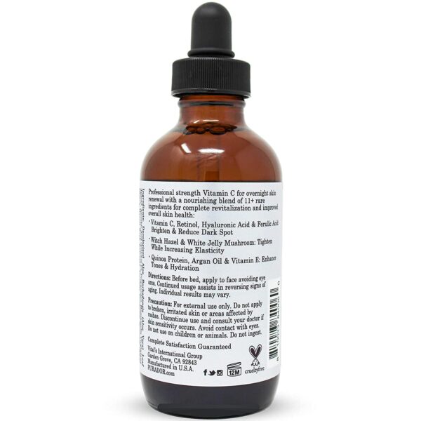 PURA D'OR 25% Vitamin C Serum 4 Oz + 0.25mm Derma Roller Set - Hyaluronic Acid & Retinol Microdermabrasion Skin Care Cosmetic Kit For Face & Eyes, Dark Spots - For Men & Women