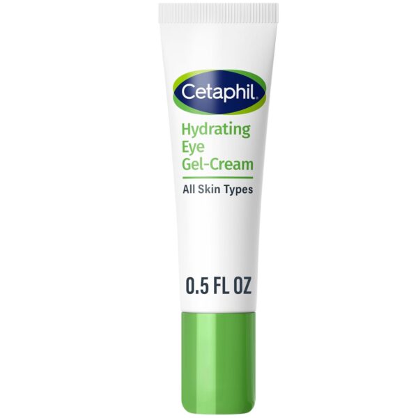 Cetaphil Hydrating Eye Gel-Cream, With Hyaluronic Acid, 0.5 Fl oz, Brightens and Smooths Under Eyes, 24 Hour Hydration for All Skin Types, (Packaging May Vary)