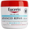 Eucerin Advanced Repair Body Cream for Very Dry Skin, Fragrance Free Daily Body Moisturizer, 16 Oz Jar