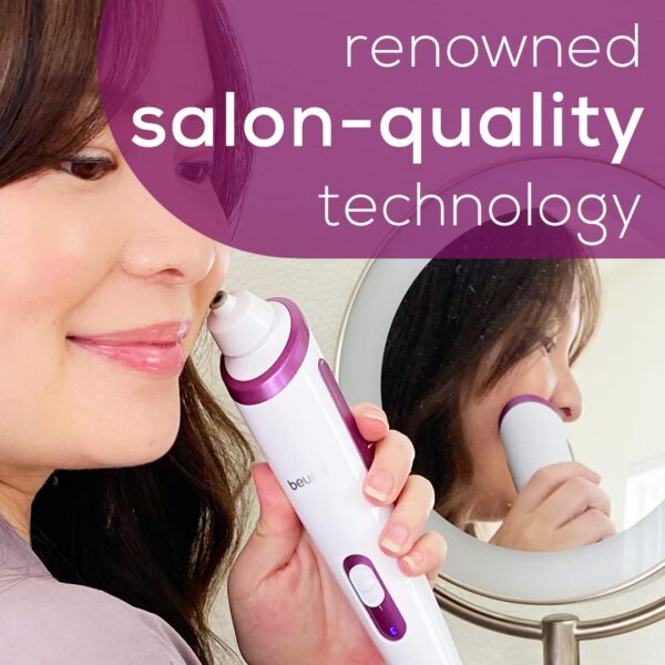 Beurer Home Microdermabrasion Machine with Pore Vacuum Massage for Radiant Skin | Personal Microdermabrasion Tool for Gentle Exfoliation, with 20 Replacement Filters, FC76