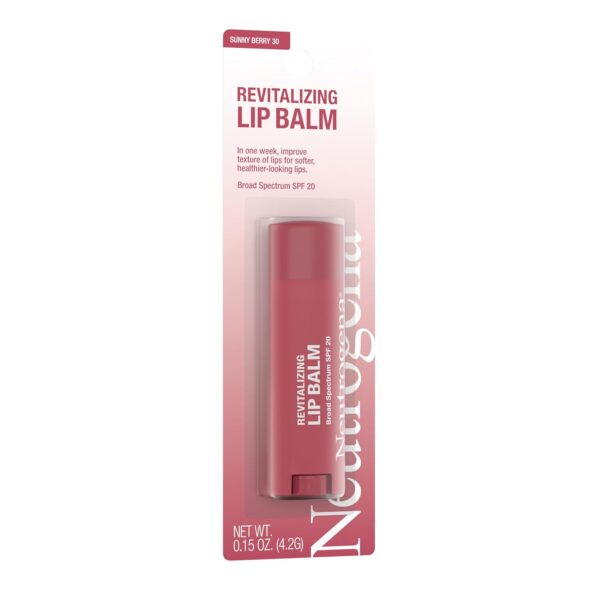 Neutrogena Revitalizing Tinted Lip Balm Broad Spectrum SPF 20 Sunscreen, Moisturizing Lip Balm with a Sheer Tint for Softer, Smoother, Healthier-Looking Lips, Sheer Sunny Berry 30, .15 oz
