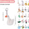 CHGCRAFT 20pcs 20 Styles Lovely Animal Badge Holder Charms Animal Badge Animal Resin Nurse's Badge Pendant Decorations with Zinc Alloy Lobster Claw Clasps, Mixed Color, 1.6inch