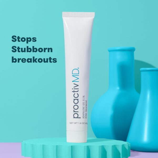 ProactivMD Adapalene Gel Acne Treatment - Prescription Strength Retinoid For Face and Body Acne, Paraben Free, .1% Solution, 1.6 Oz