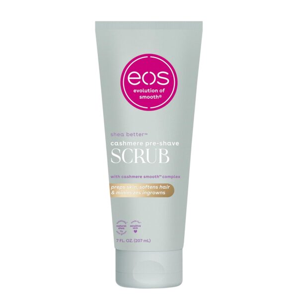 eos Cashmere Skin Collection Pre-Shave Scrub- Vanilla Cashmere Scented, Exfoliating Body Scrub, 7 fl oz