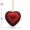 Christmas Ceramic Heart Pendant Decoration for Tree Hanging in Festive Season Valentine's Day red Heart Flower Prints
