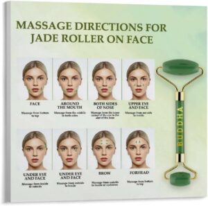 Massage Directions For Jade Roller On Face Poster (3) Canvas Print Wall Art Decoration Living Room Office Bedroom Aesthetic 20x20inch(50x50cm) Unframe-style