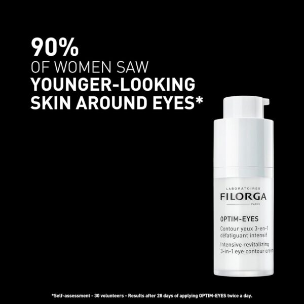 Filorga Optim-Eyes Eye Cream, Revitalizing 3-in-1 Skin Treatment for Rapid Reduction of Dark Circles, Wrinkles & Puffiness Around the Eyes, 0.5 fl. oz.