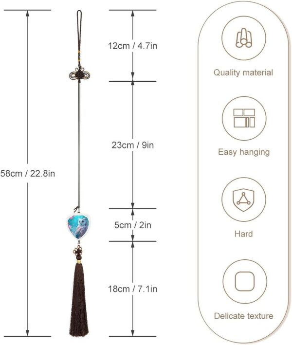 Owl Animal Car Pendant Crystal Car Rearview Mirror Charms Hanging Ornaments Love