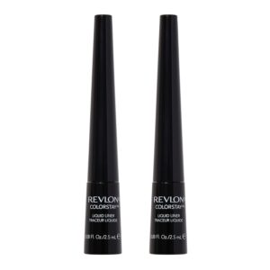 Revlon Liquid Eyeliner, ColorStay Eye Makeup, Smudgeproof, Longwearing with Ultra-Fine Tip, 251 Blackest Black (Pack of 2)