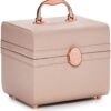 Caboodles Life & Style Small Train Case, Makeup Cosmetic Case Organizer Small Train Case,Cream White
