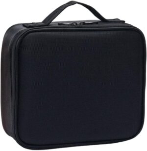 Makeup bag with large capacity, makeup storage bag for makeup artists, embroidery, portable makeup case(D)